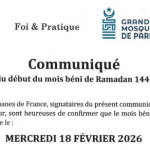 Communiqué – Début du mois de Ramadan 2026